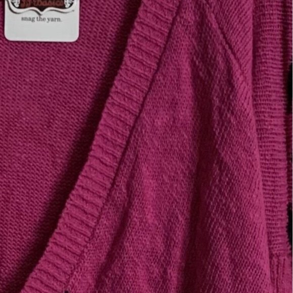 NWT JJ Basics Pink Cardigan Sweater Dress Jacket Cotton Open Front Large - Picture 8 of 9